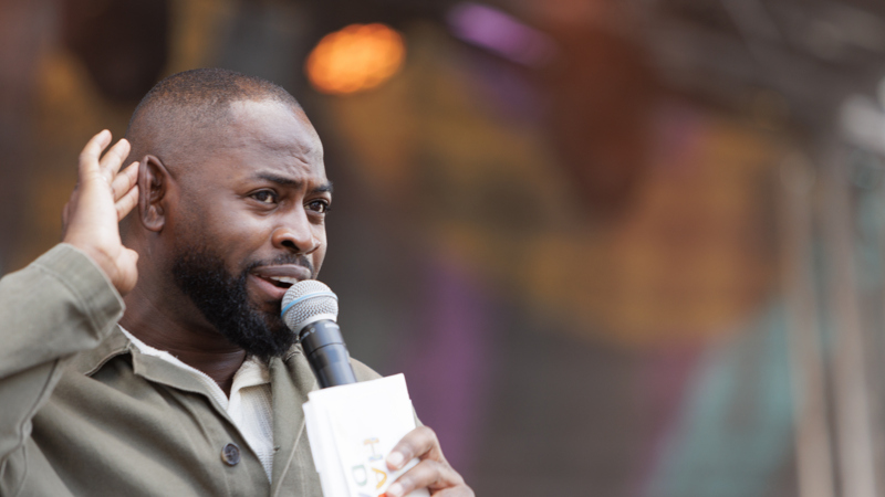 Bild på presentatör på Haningedagen 2025