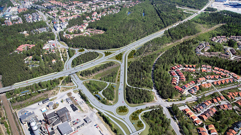 Skiss över framtida trafikplats Slätmossen